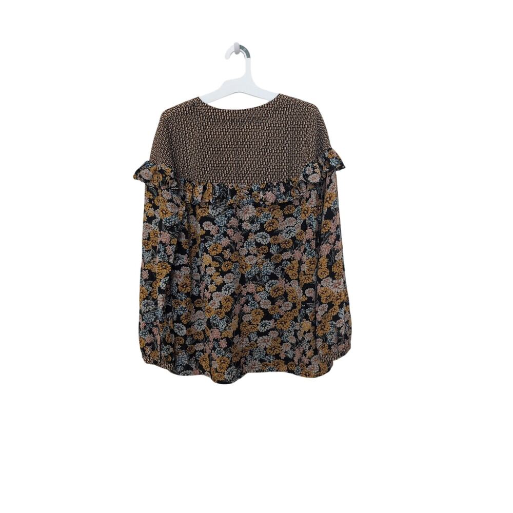 Jodifl Brown Mustard Long Sleeve Top – Size Small - Picture 4 of 4